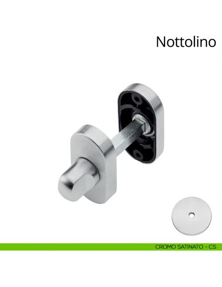 Nottolino per porta 096 Linea Calì con rosetta ovale cromo satinato