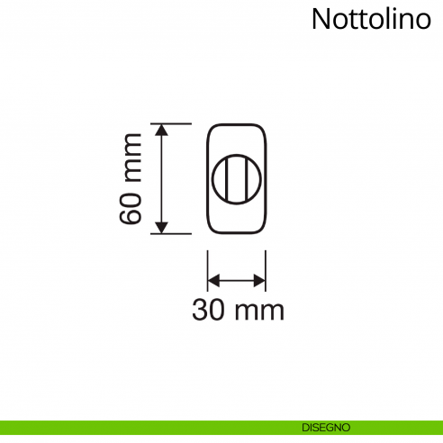 Nottolino per porta 096 Linea Calì con rosetta ovale disegno