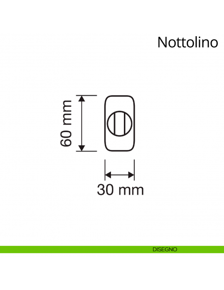 Nottolino per porta 096 Linea Calì con rosetta ovale disegno