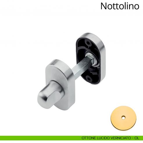 Nottolino per porta 096 Linea Calì con rosetta ovale ottone lucido verniciato