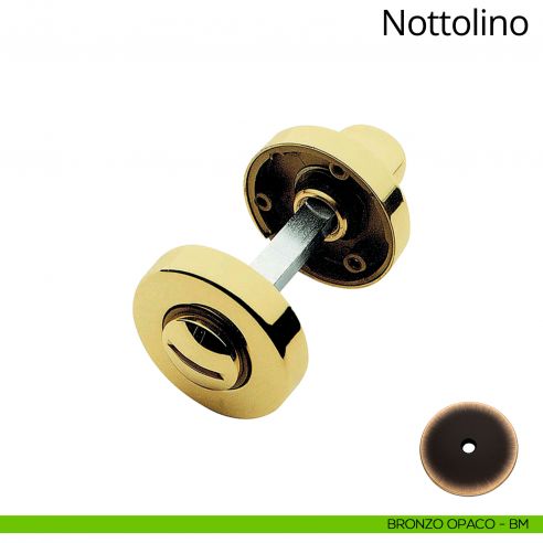 Nottolino per porta 101 Linea Calì con rosetta tonda 45 mm bronzo opaco