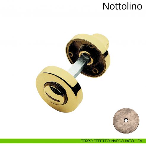 Nottolino per porta 101 Linea Calì con rosetta tonda 45 mm ferro effetto invecchiato