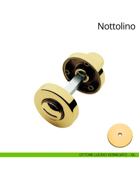 Nottolino per porta 101 Linea Calì con rosetta tonda 45 mm ottone lucido verniciato