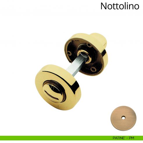 Nottolino per porta 101 Linea Calì con rosetta tonda 45 mm patinè