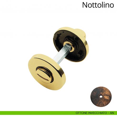 Nottolino per porta 101 Linea Calì con rosetta tonda 50 mm ottone invecchiato