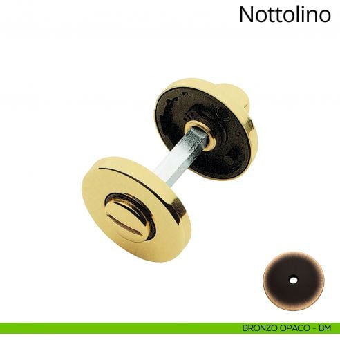 Nottolino per porta 101 Linea Calì con rosetta tonda 50 mm bronzo opaco