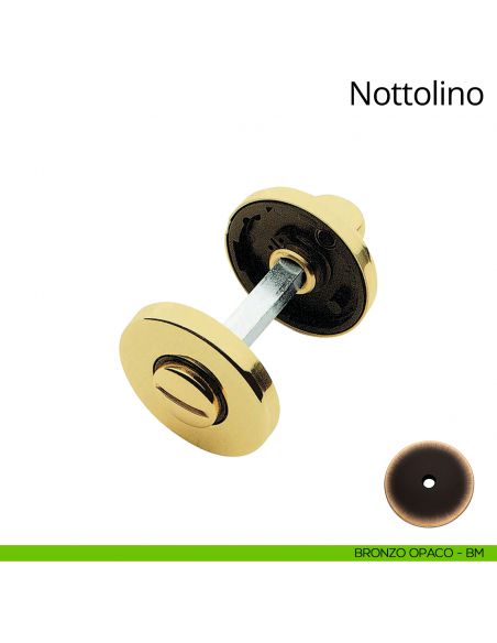 Nottolino per porta 101 Linea Calì con rosetta tonda 50 mm bronzo opaco