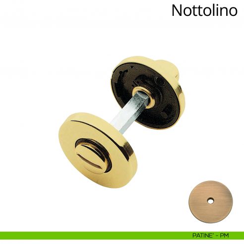 Nottolino per porta 101 Linea Calì con rosetta tonda 50 mm patinè