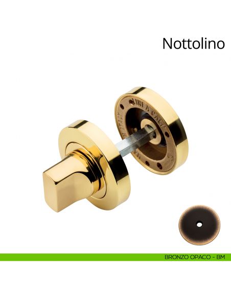 Nottolino per porta 102 Linea Calì con rosetta tonda bronzo opaco