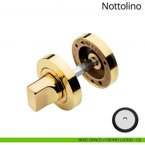 Nottolino per porta 102 Linea Calì con rosetta tonda nero opaco - cromo lucido