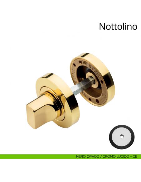 Nottolino per porta 102 Linea Calì con rosetta tonda nero opaco - cromo lucido