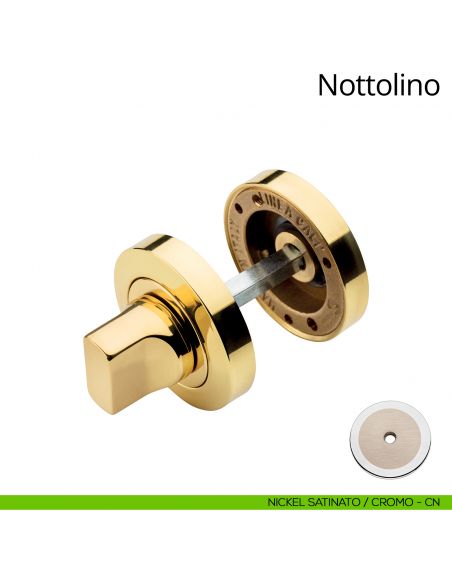 Nottolino per porta 102 Linea Calì con rosetta tonda nickel satinato - cromo