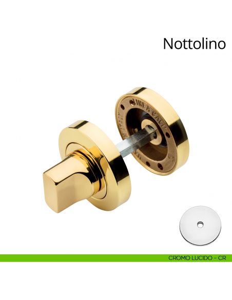 Nottolino per porta 102 Linea Calì con rosetta tonda cromo lucido