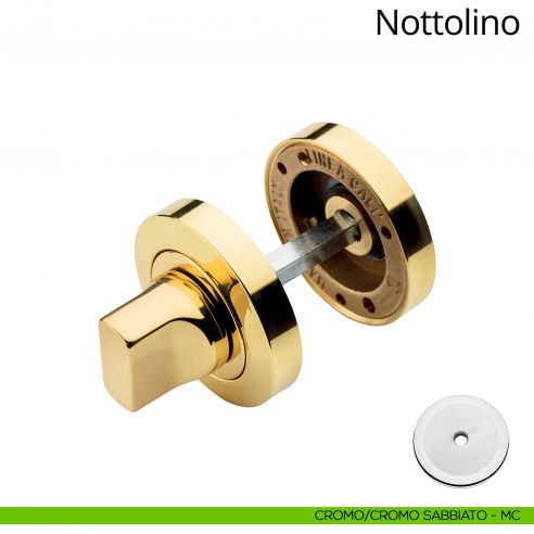 Nottolino per porta 102 Linea Calì con rosetta tonda cromo sabbiato - cromo lucido