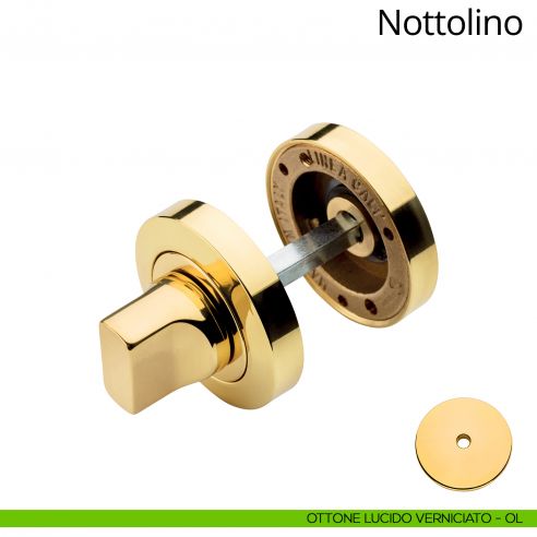Nottolino per porta 102 Linea Calì con rosetta tonda ottone lucido verniciato