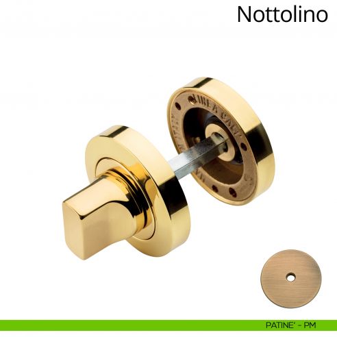 Nottolino per porta 102 Linea Calì con rosetta tonda patinè