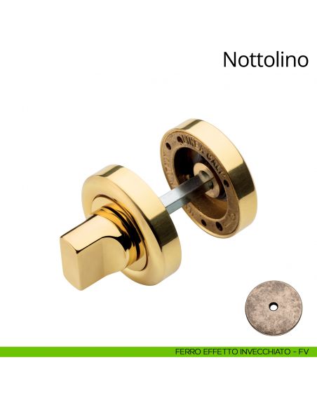 Nottolino per porta 103 Linea Calì con rosetta tonda bombata ferro effetto invecchiato