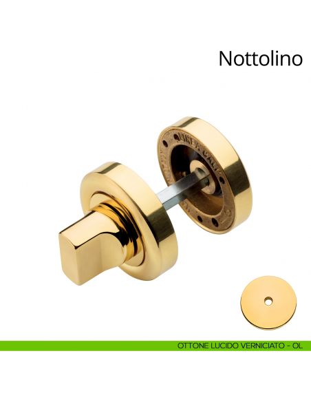 Nottolino per porta 103 Linea Calì con rosetta tonda bombata ottone lucido verniciato