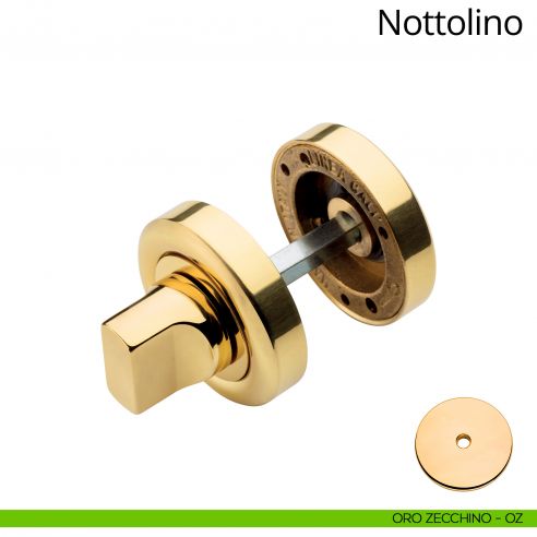 Nottolino per porta 103 Linea Calì con rosetta tonda bombata oro zecchino