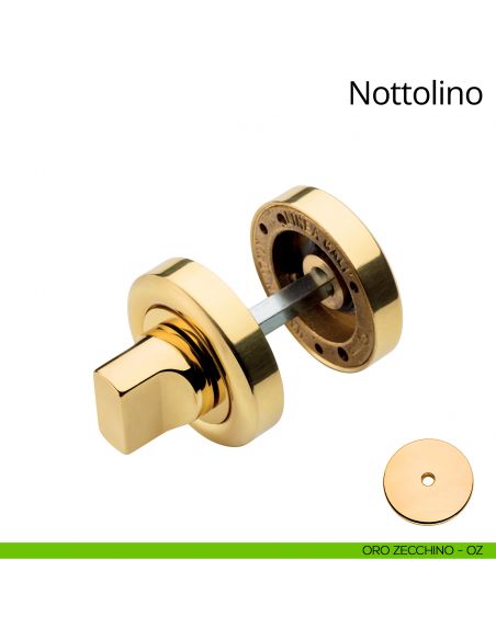 Nottolino per porta 103 Linea Calì con rosetta tonda bombata oro zecchino