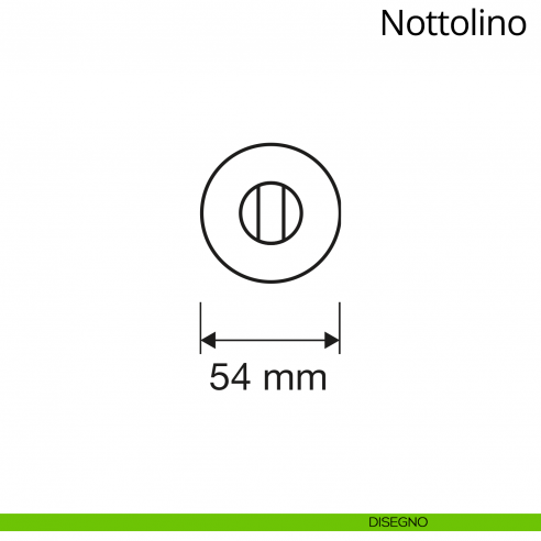 Nottolino per porta 108 Linea Calì con rosetta tonda disegno