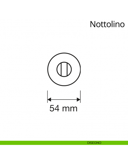 Nottolino per porta 108 Linea Calì con rosetta tonda disegno