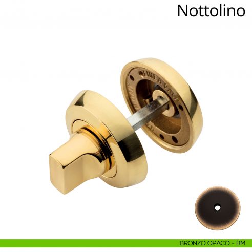 Nottolino per porta 108 Linea Calì con rosetta tonda bronzo opaco