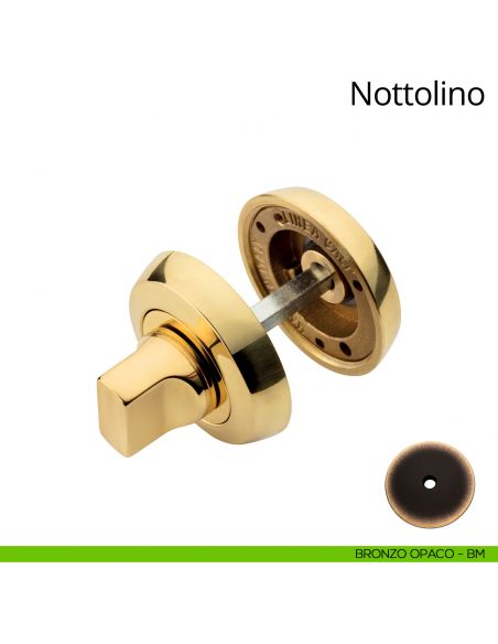 Nottolino per porta 108 Linea Calì con rosetta tonda bronzo opaco