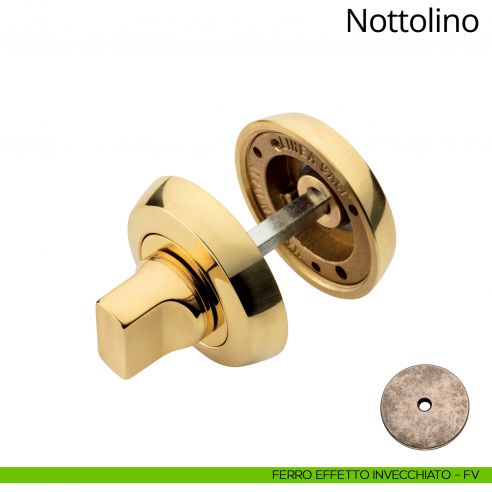 Nottolino per porta 108 Linea Calì con rosetta tonda ferro effetto invecchiato