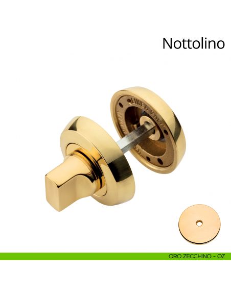 Nottolino per porta 108 Linea Calì con rosetta tonda oro zecchino