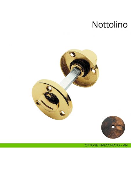 Nottolino per porta 109 Linea Calì con rosetta tonda 50 mm ottone invecchiato