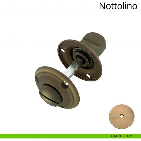 Nottolino per porta 110 Linea Calì con rosetta tonda viti a vista patinè