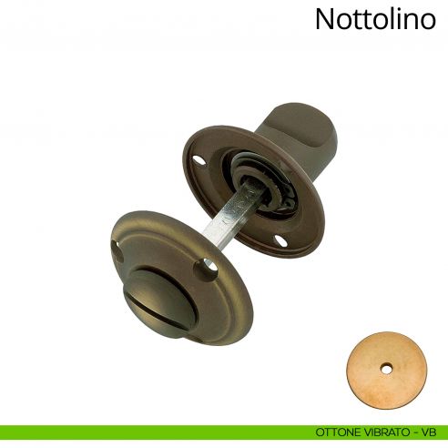 Nottolino per porta 110 Linea Calì con rosetta tonda viti a vista ottone vibrato