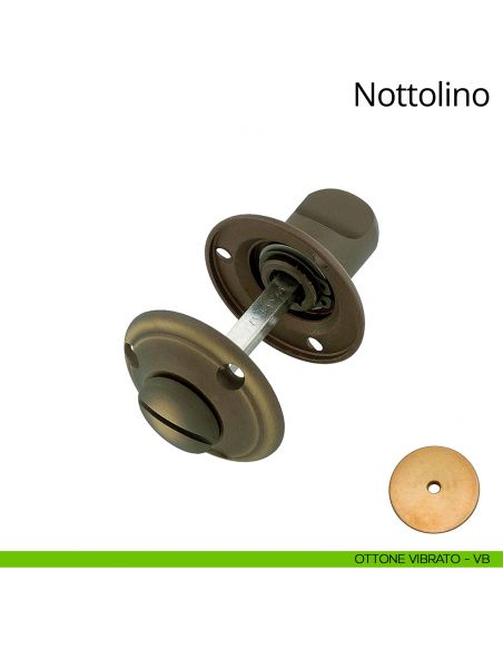 Nottolino per porta 110 Linea Calì con rosetta tonda viti a vista ottone vibrato