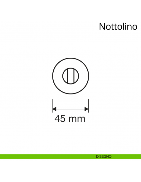 Nottolino per porta 110 Linea Calì con rosetta tonda viti a vista disegno