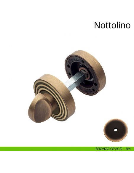Nottolino per porta 112 Linea Calì con rosetta tonda bronzo opaco