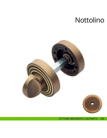 Nottolino per porta 112 Linea Calì con rosetta tonda ottone bronzato satinato