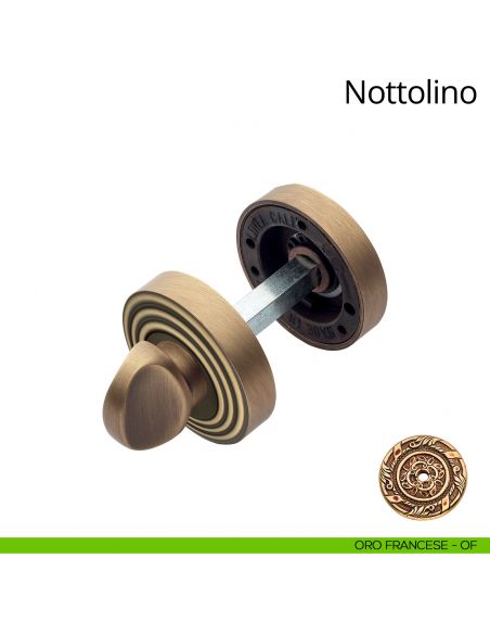 Nottolino per porta 112 Linea Calì con rosetta tonda oro francese