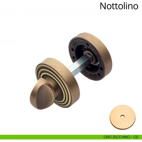 Nottolino per porta 112 Linea Calì con rosetta tonda oro zecchino