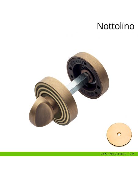 Nottolino per porta 112 Linea Calì con rosetta tonda oro zecchino