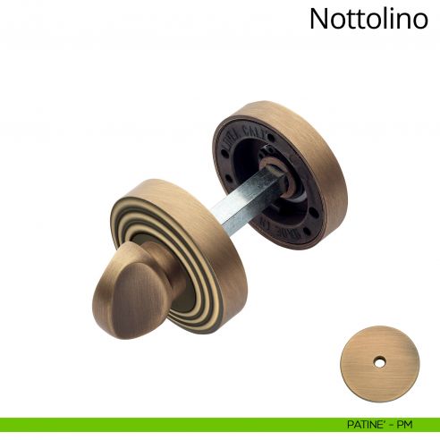 Nottolino per porta 112 Linea Calì con rosetta tonda patinè