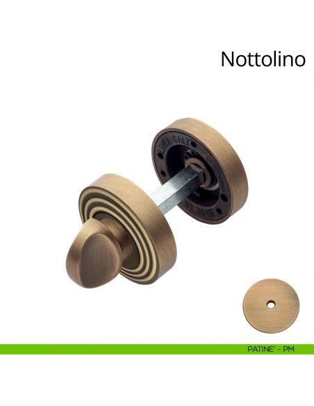 Nottolino per porta 112 Linea Calì con rosetta tonda patinè