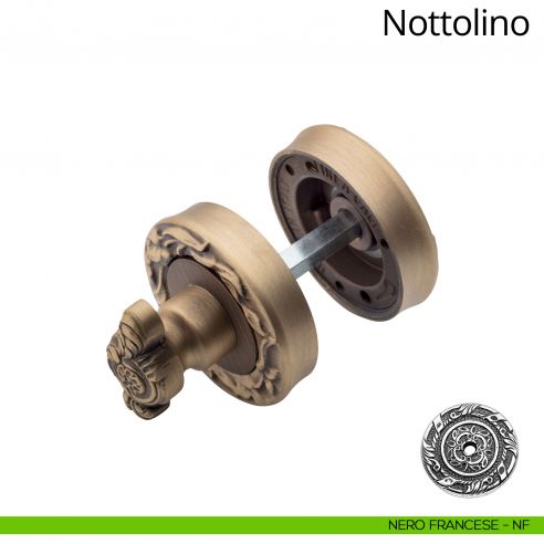Nottolino per porta 113 Linea Calì con rosetta tonda nero francese