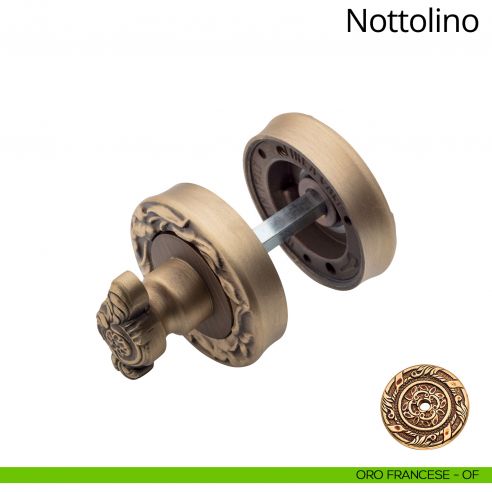 Nottolino per porta 113 Linea Calì con rosetta tonda oro francese
