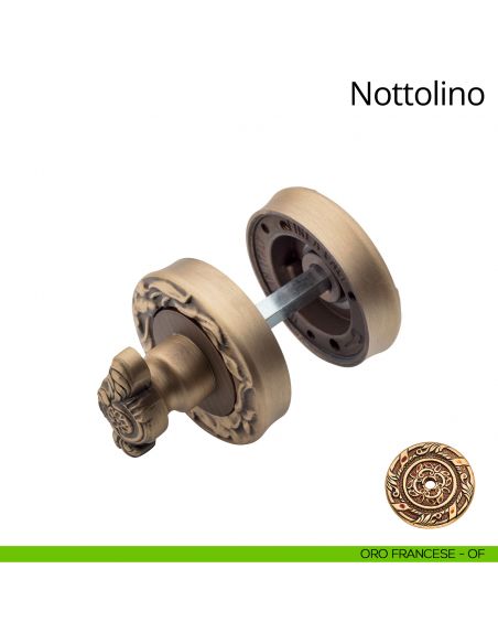 Nottolino per porta 113 Linea Calì con rosetta tonda oro francese