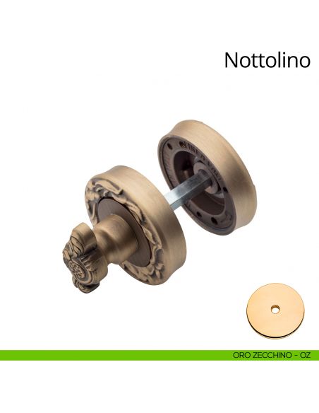 Nottolino per porta 113 Linea Calì con rosetta tonda oro zecchino