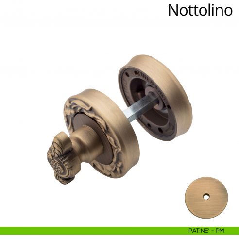 Nottolino per porta 113 Linea Calì con rosetta tonda patinè