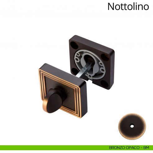 Nottolino per porta 114 Linea Calì con rosetta quadrata bronzo opaco