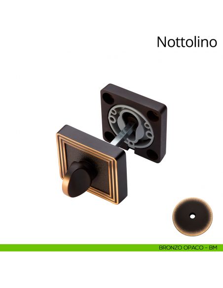 Nottolino per porta 114 Linea Calì con rosetta quadrata bronzo opaco