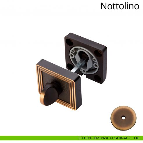 Nottolino per porta 114 Linea Calì con rosetta quadrata ottone bronzato satinato